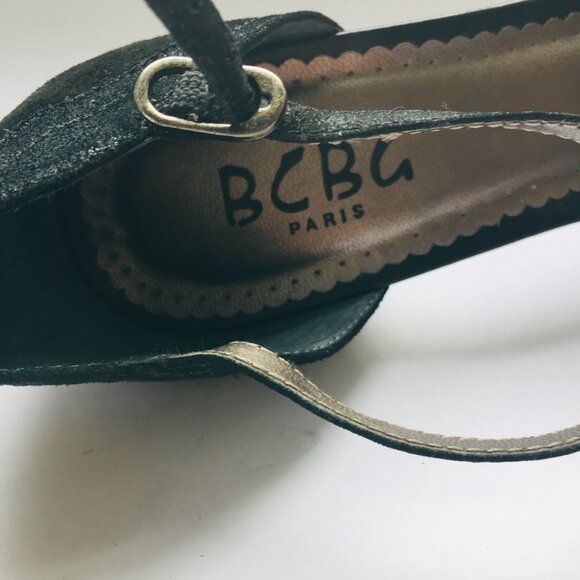 BCBG Black Suede T-Strap Stilettos – Size 6.5 - Picture 2 of 8
